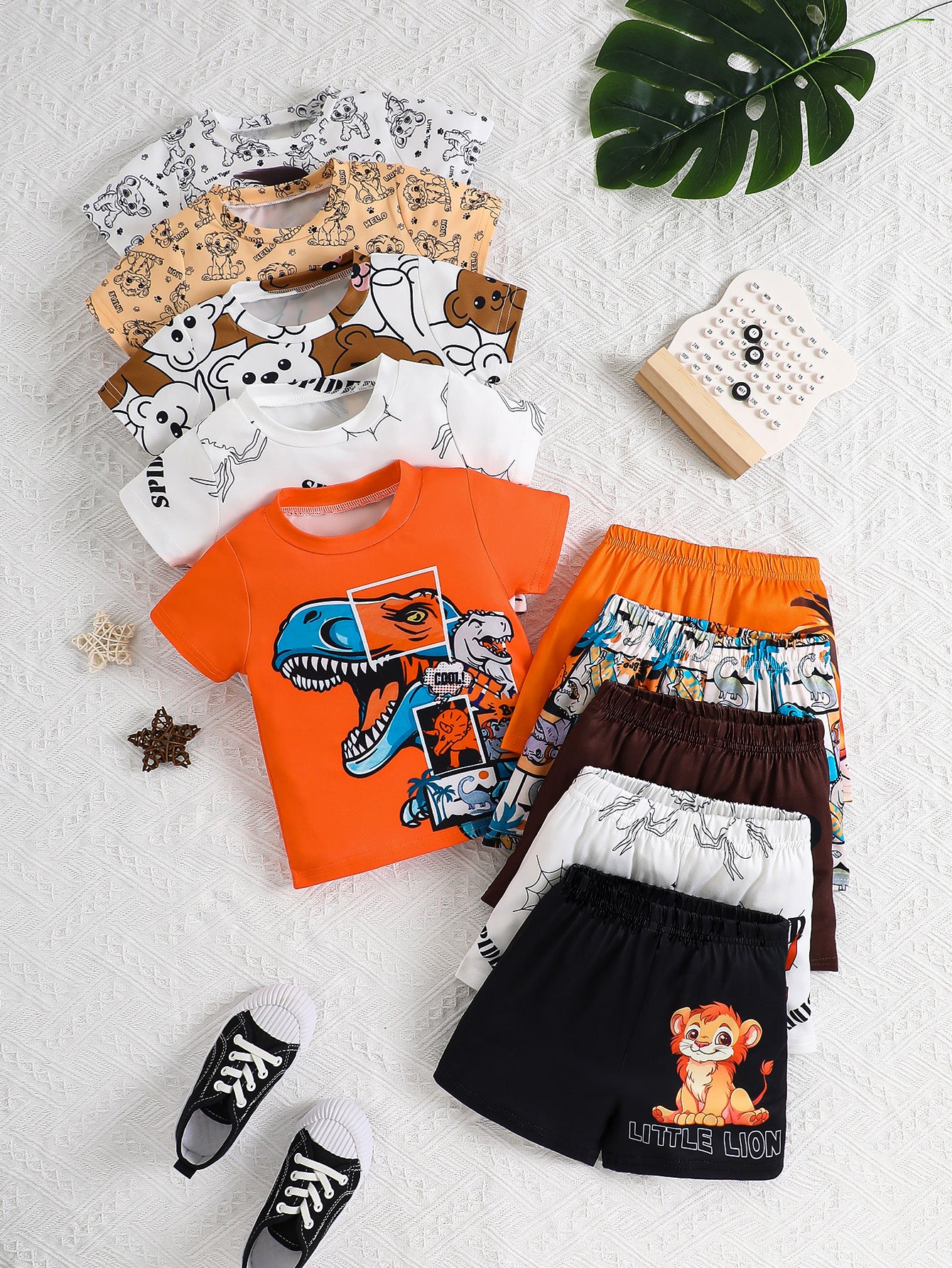 10 piece baby clothing short sleeved shorts set