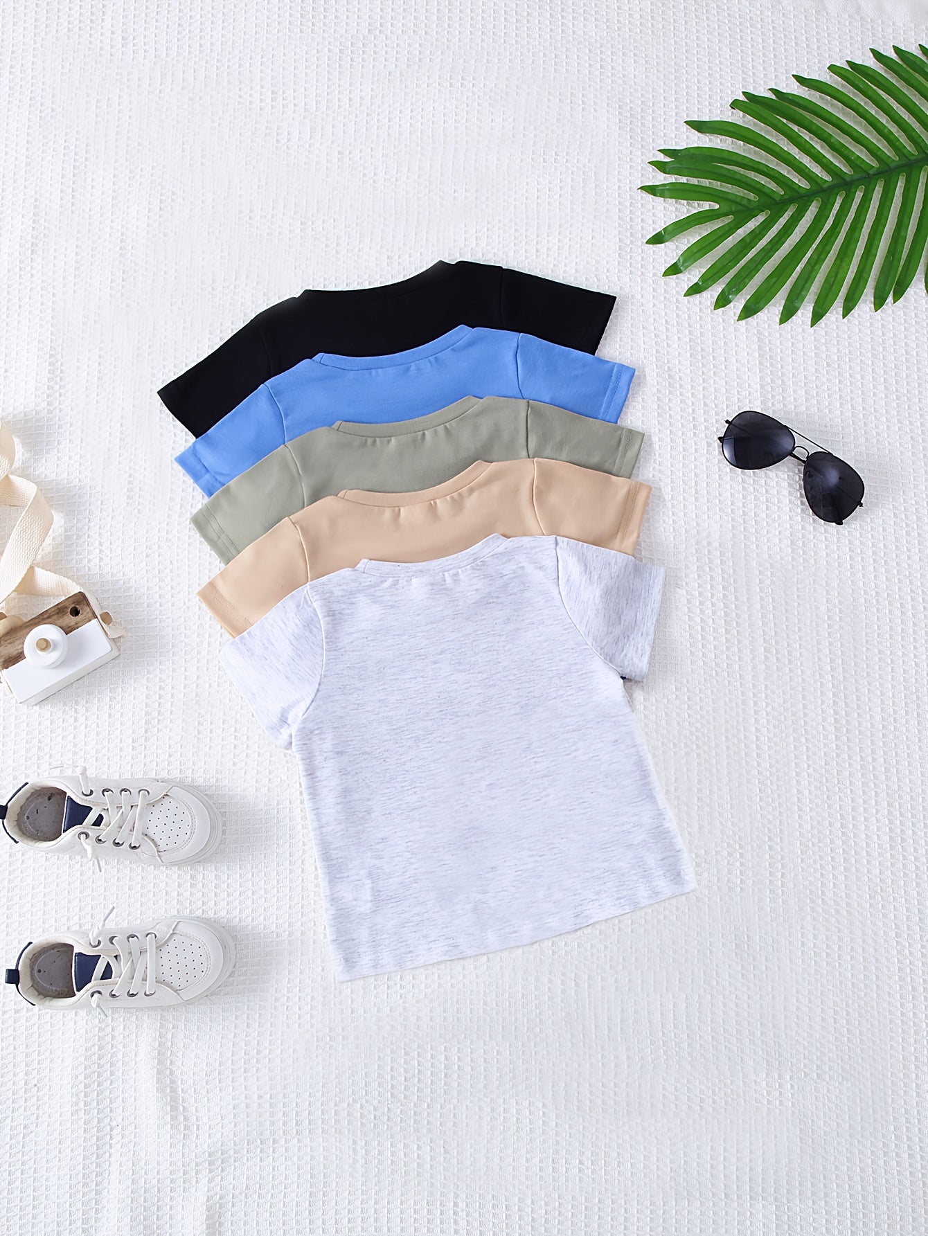 5-Pack Solid Color Short-Sleeve T-Shirts for Baby Boys