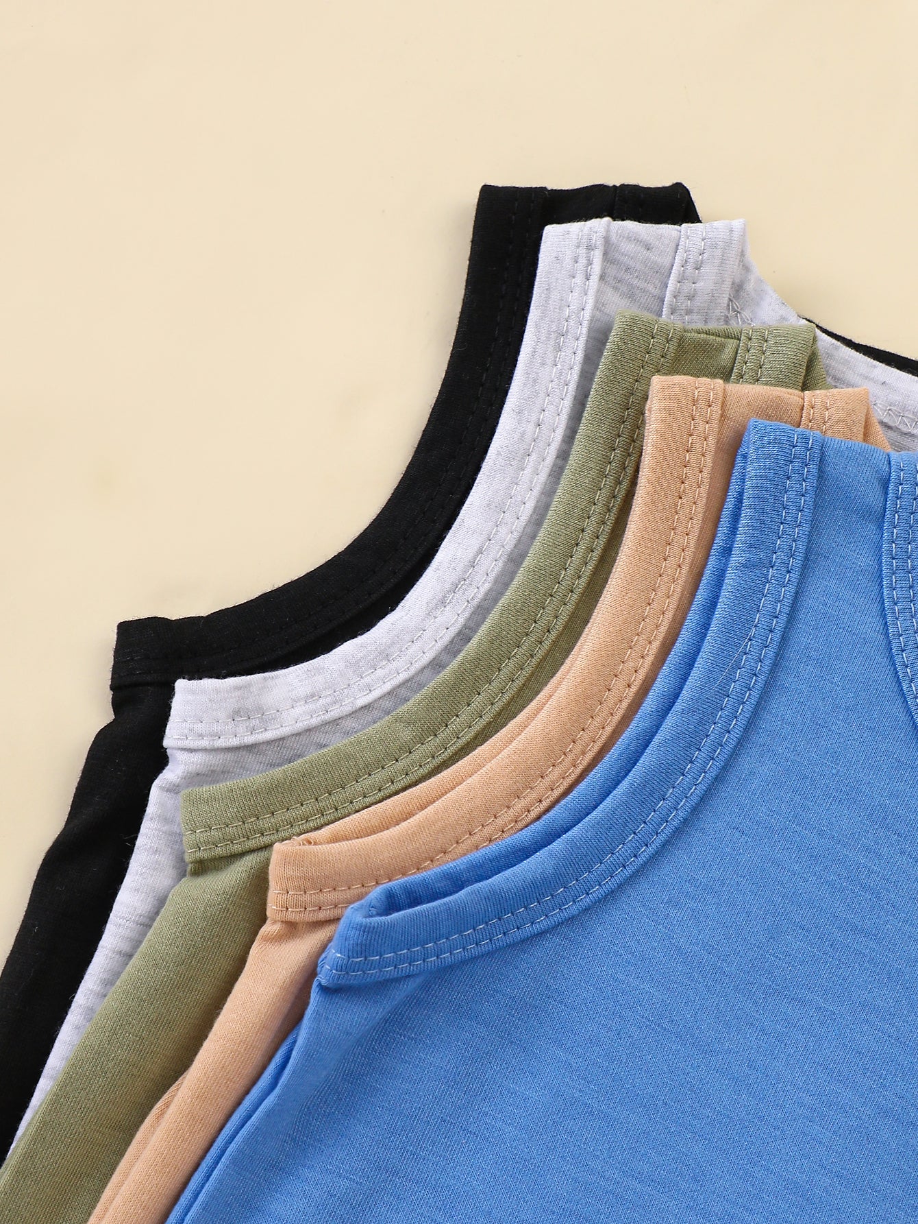10-Pack Baby Solid Color Tank Top and Shorts Set – Soft and Comfortable Knit Fabric