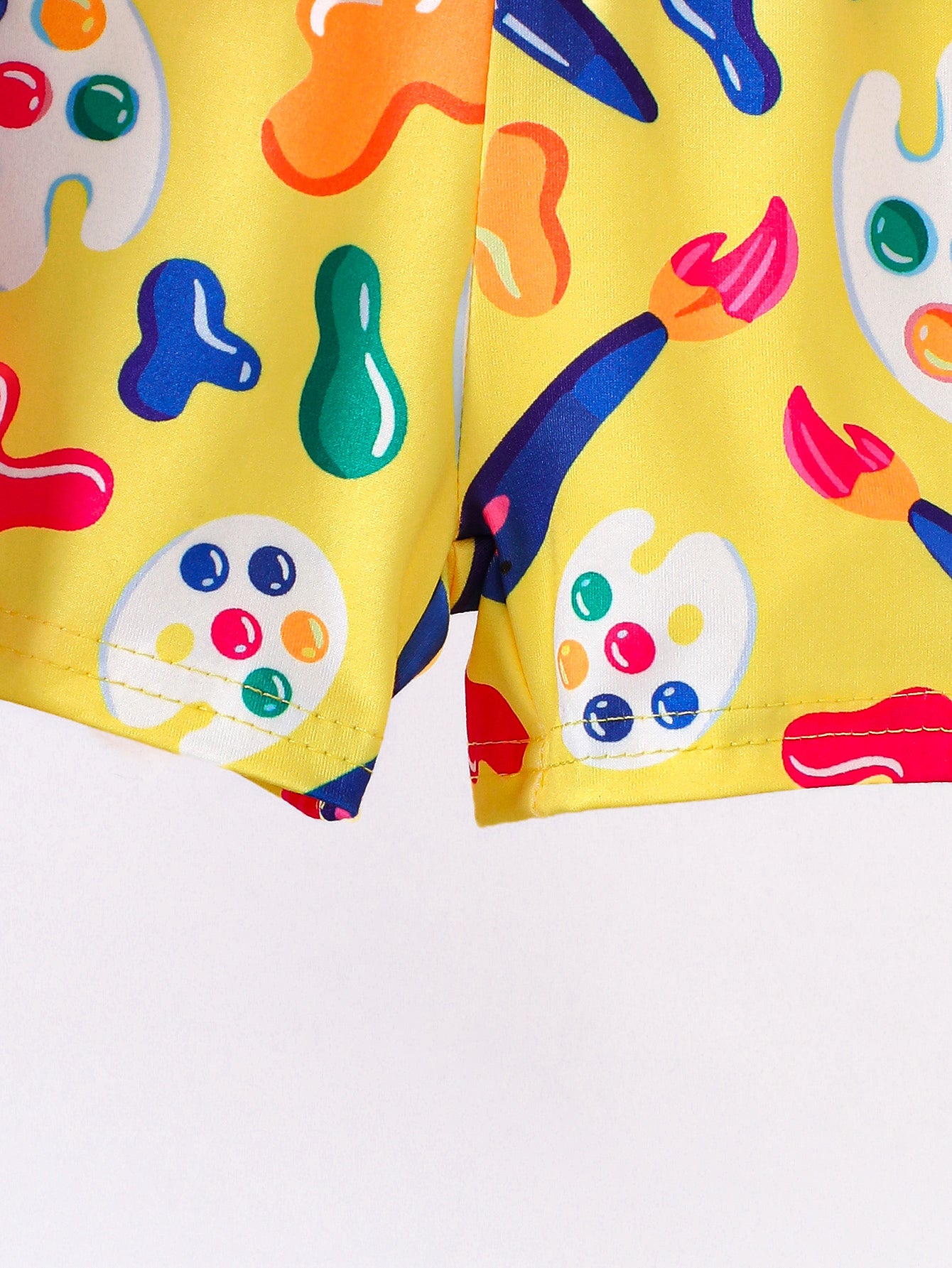 6PCS Baby Girl Clothes Set Short Sleeve Apple Crayon Print Outfits for School Play