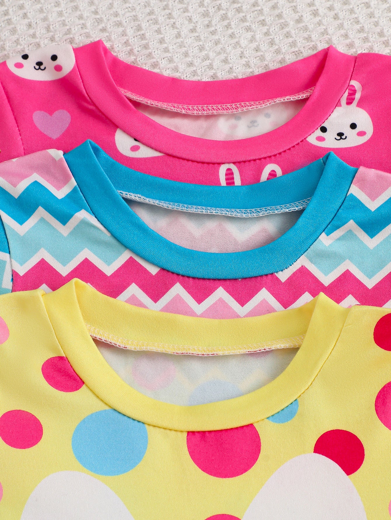 3-Pack Baby Girl Outfit Set – Polka Dot and Bunny Print Dresses with Crossbody Bag – Perfect for Everyday Outings and a Wonderful Gift for Your Granddaughter