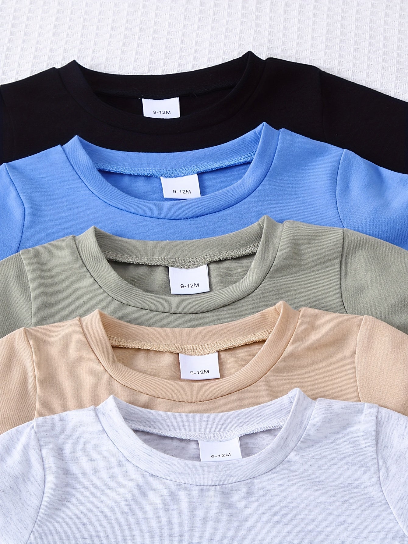 5-Pack Solid Color Short-Sleeve T-Shirts for Baby Boys