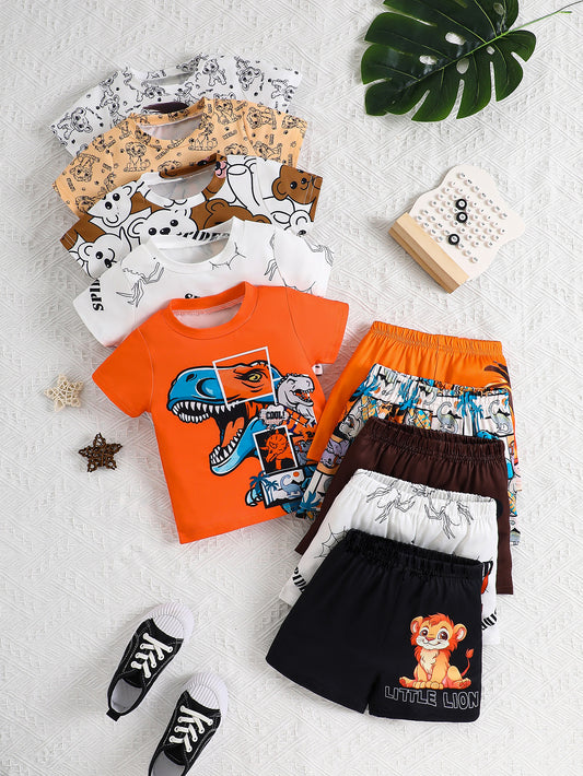10 piece baby clothing short sleeved shorts set