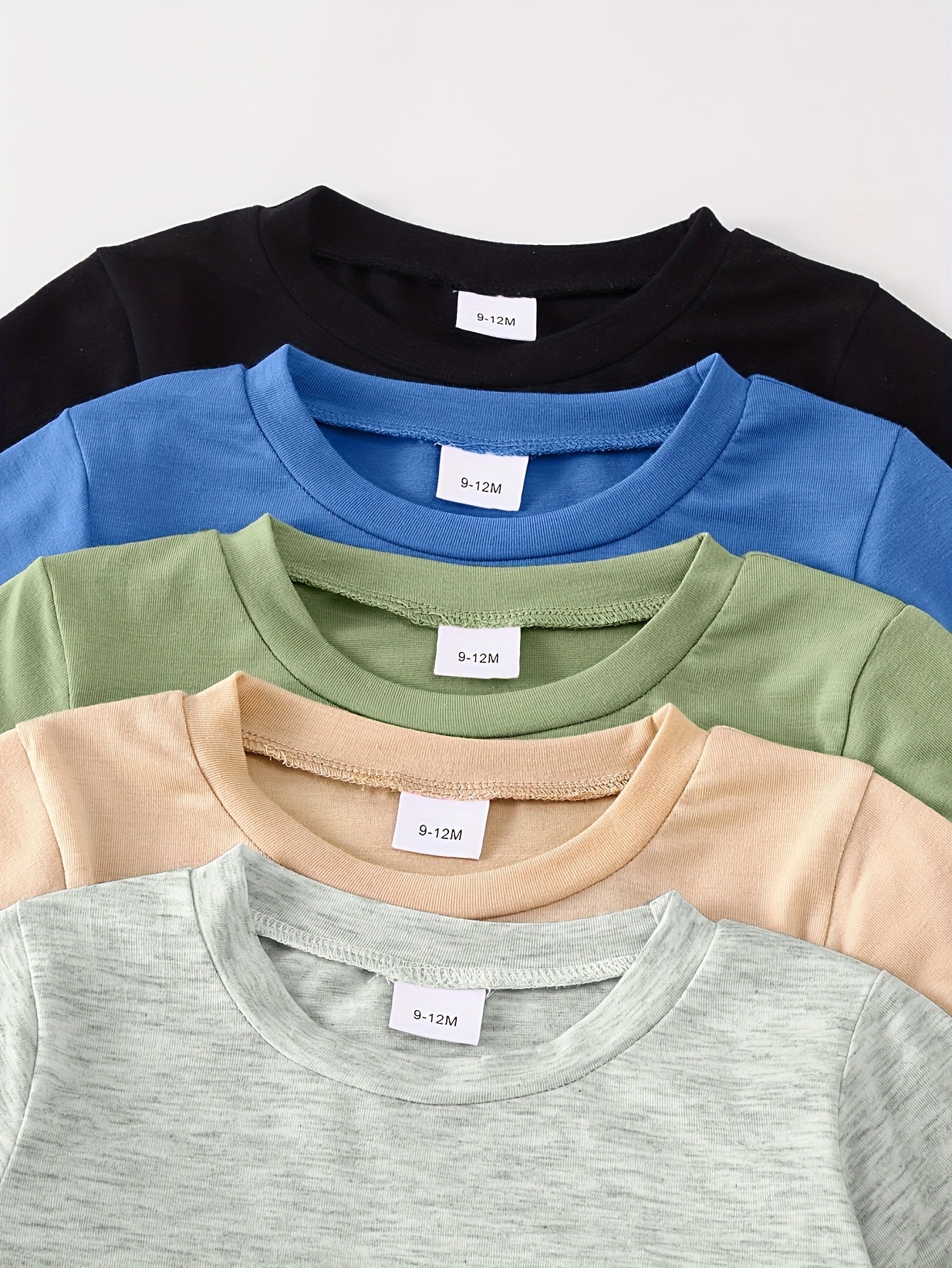 10-Pack Boys' Solid Color Casual Lightweight Soft Knit Long Sleeve T-Shirt and Pants Set