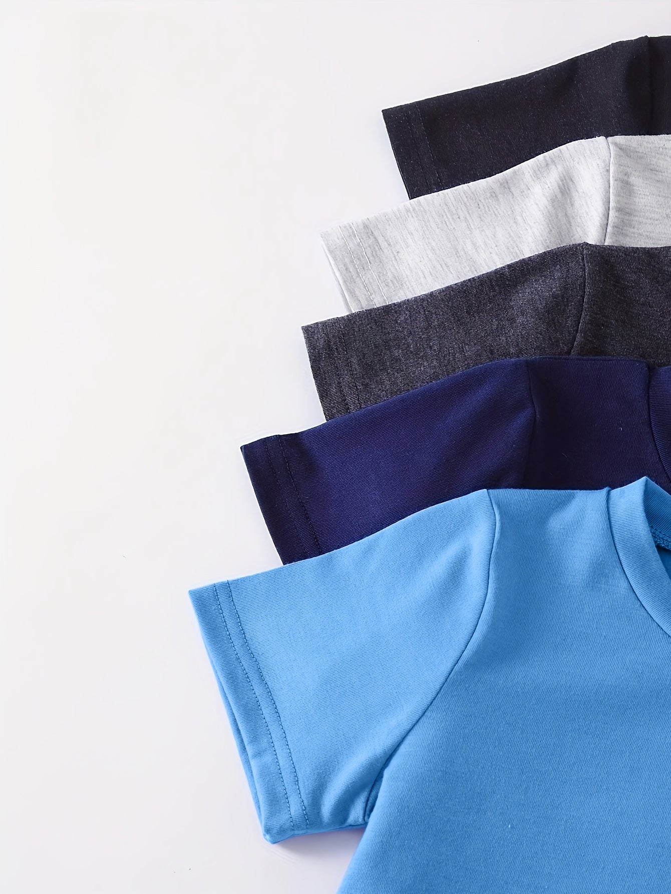 5-Pack Baby Boys' Casual Solid Color Short-Sleeve Undershirts Made of Soft and Comfortable Knit Fabric