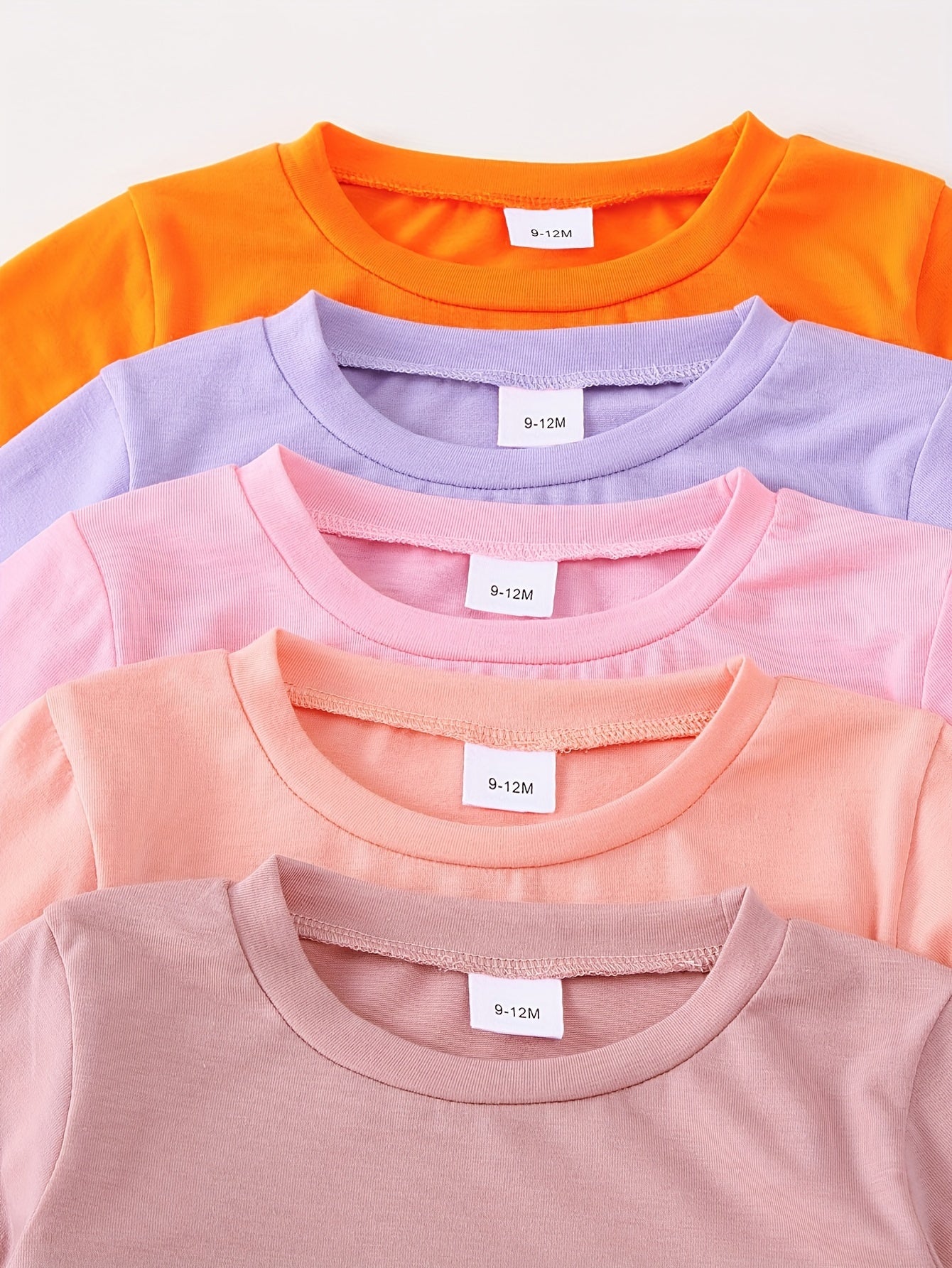 10-Pack Girls' Solid Color Casual Lightweight Soft and Comfortable Knit Long Sleeve T-Shirt and Pants Set