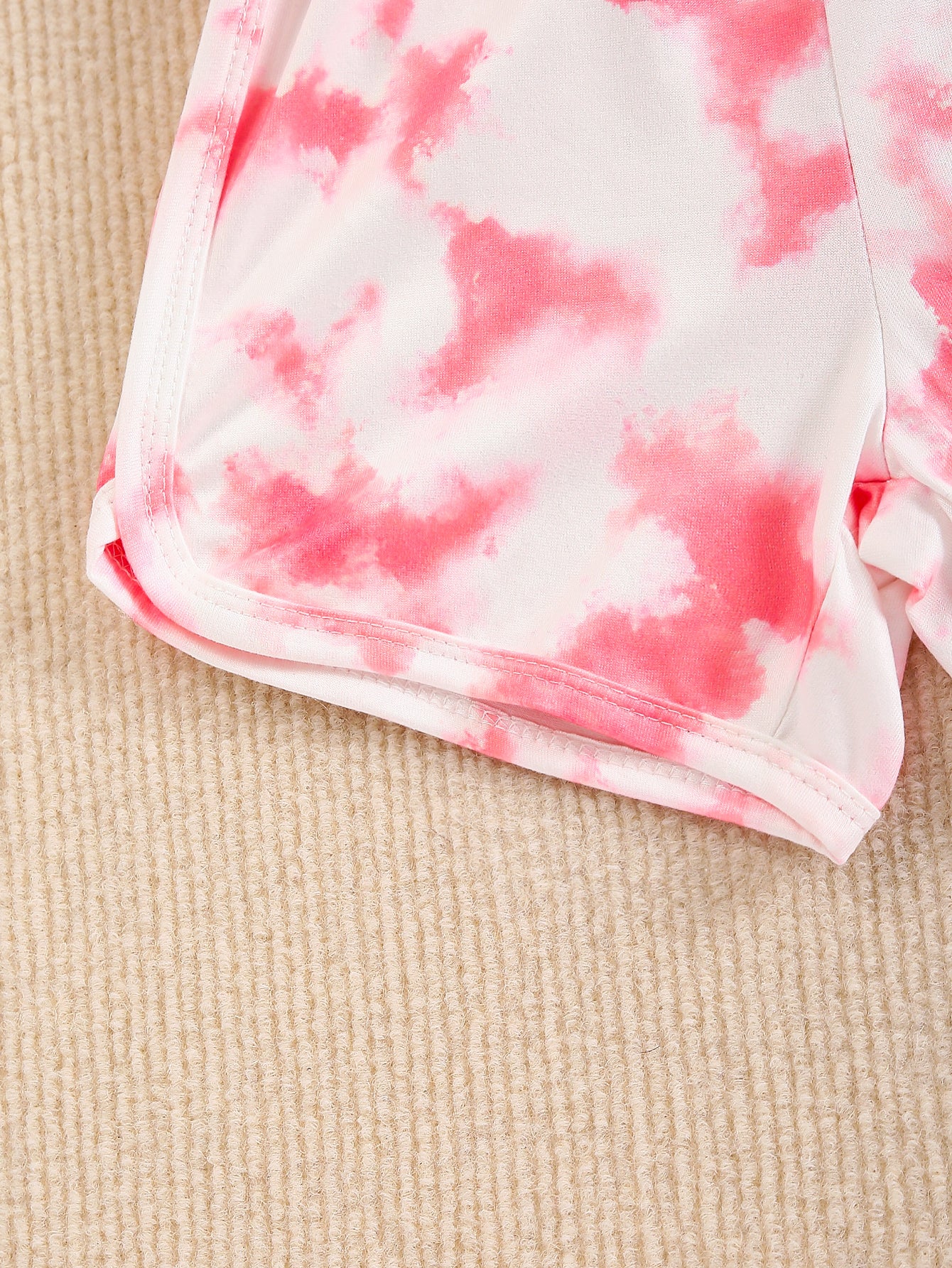 10-Pack Girls' Solid Color Casual Tie-Dye Tank Top and Shorts Set – Lightweight, Soft, and Comfortable Knit Fabric