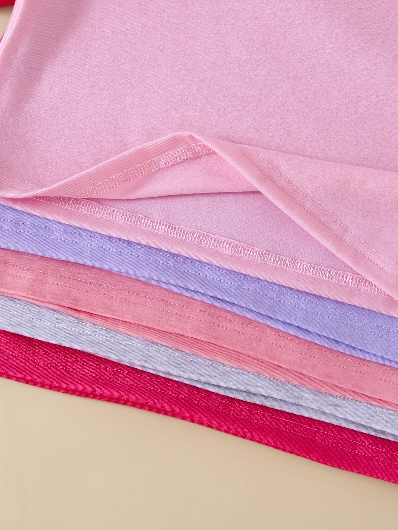 5-Pack Baby Girls' Solid Color Short Sleeve T-Shirts