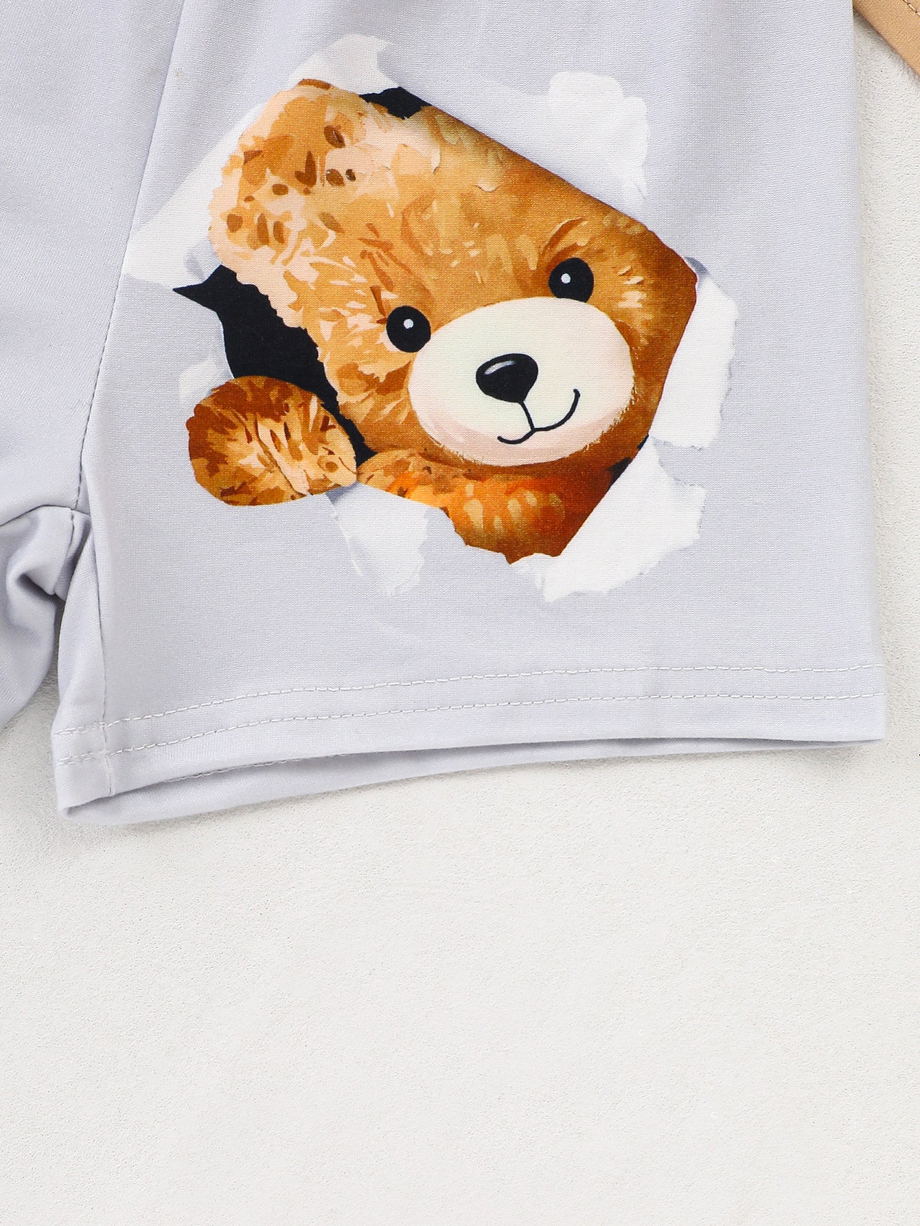 6-Pack Baby Boy Summer T-Shirts – Round Neck Short-Sleeve Tops with Cute Bear Prints – Soft, Comfortable, and Cool Fabric – Perfect for Everyday Wear and a Wonderful Gift for Your Grandson