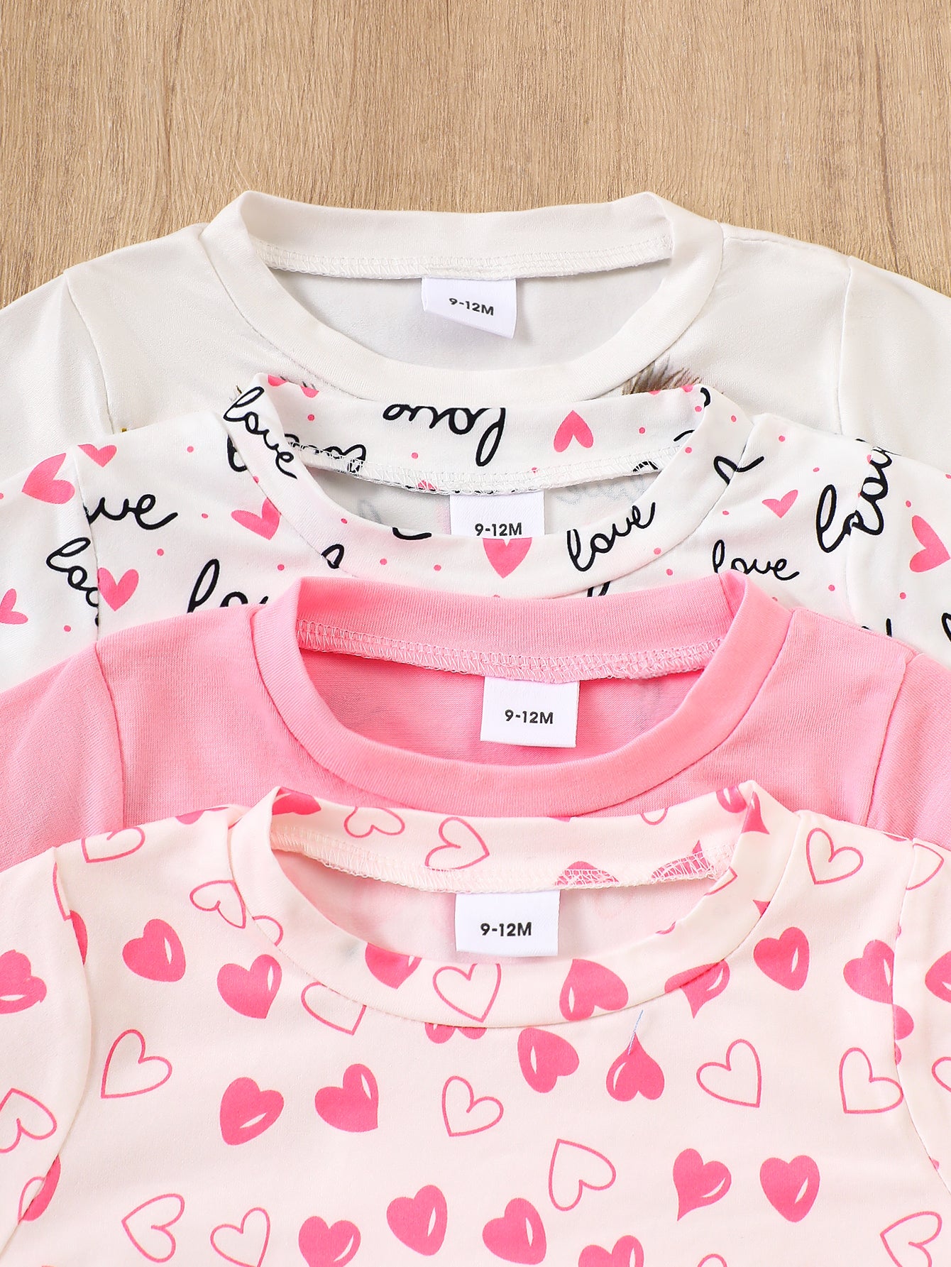 8-Piece Baby Girl Casual Set – Lightweight Soft Knit Giraffe and Heart Print Short Sleeve Tops and Shorts, Perfect for Everyday Outdoor Wear