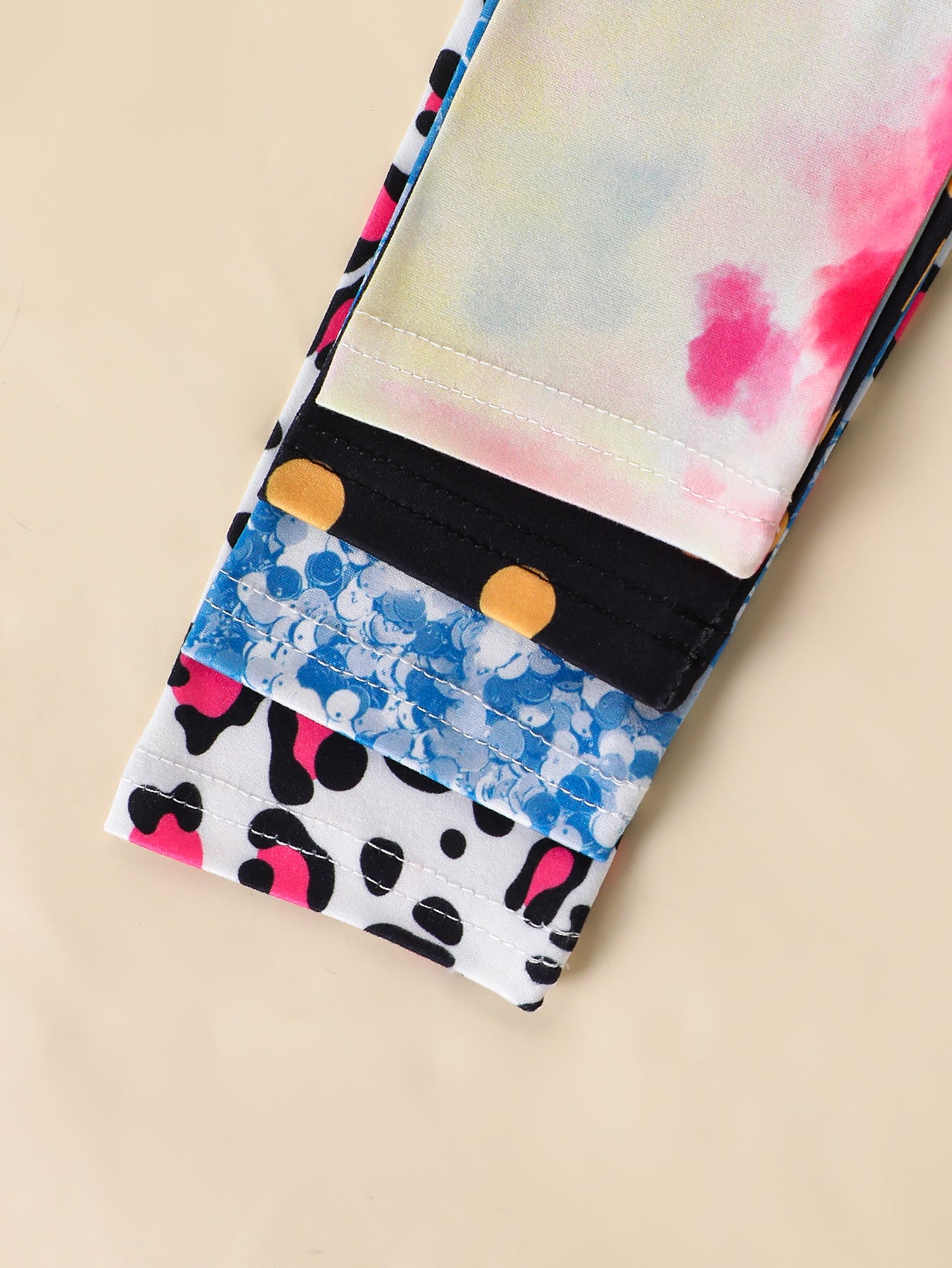 4-Pack Girls' Casual Knit Leggings – Polka Dot, Tie-Dye, Leopard, and Girl Print Designs – Soft and Comfortable Fabric, Perfect for Everyday Wear