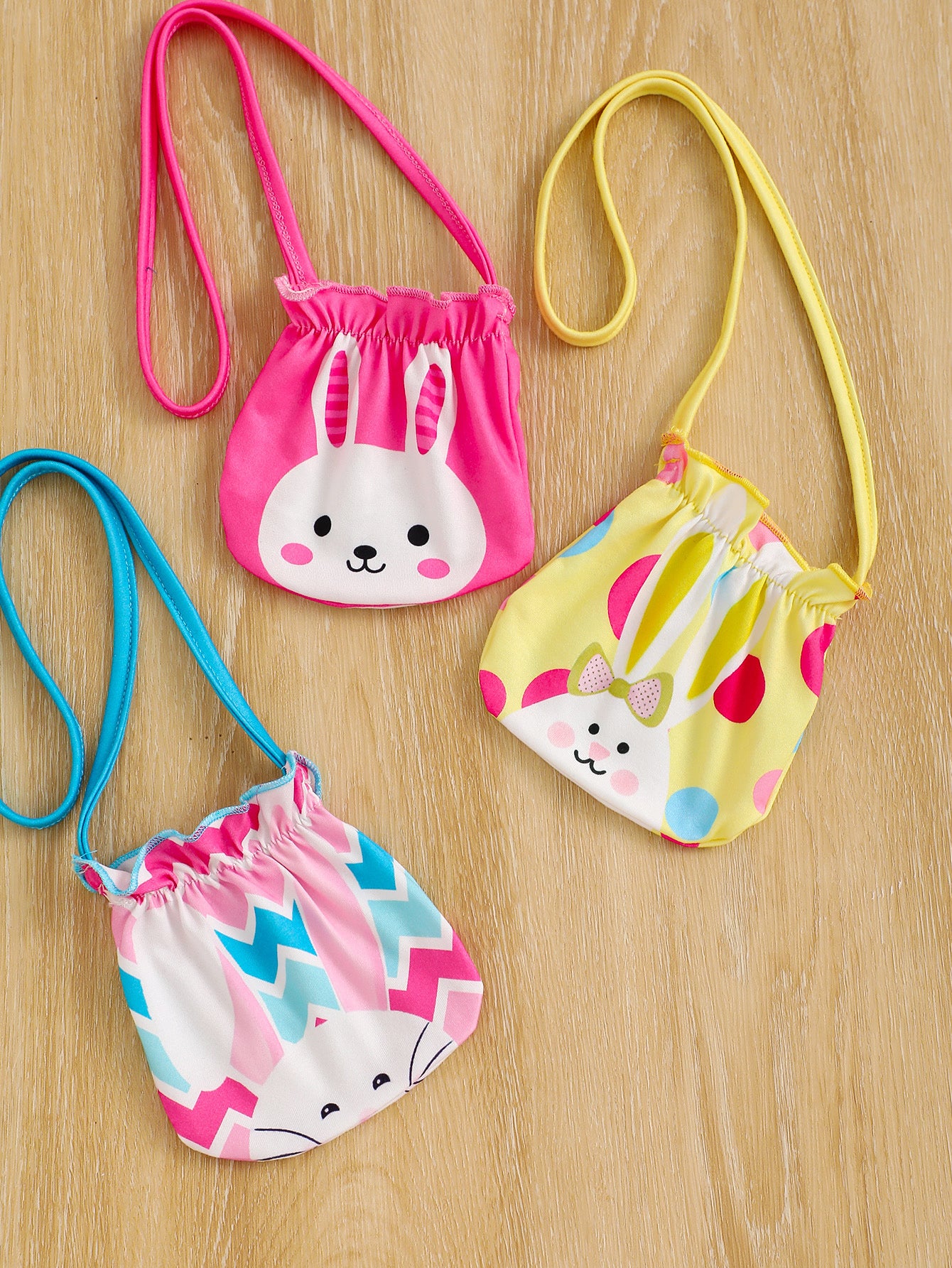 3-Pack Baby Girl Outfit Set – Polka Dot and Bunny Print Dresses with Crossbody Bag – Perfect for Everyday Outings and a Wonderful Gift for Your Granddaughter