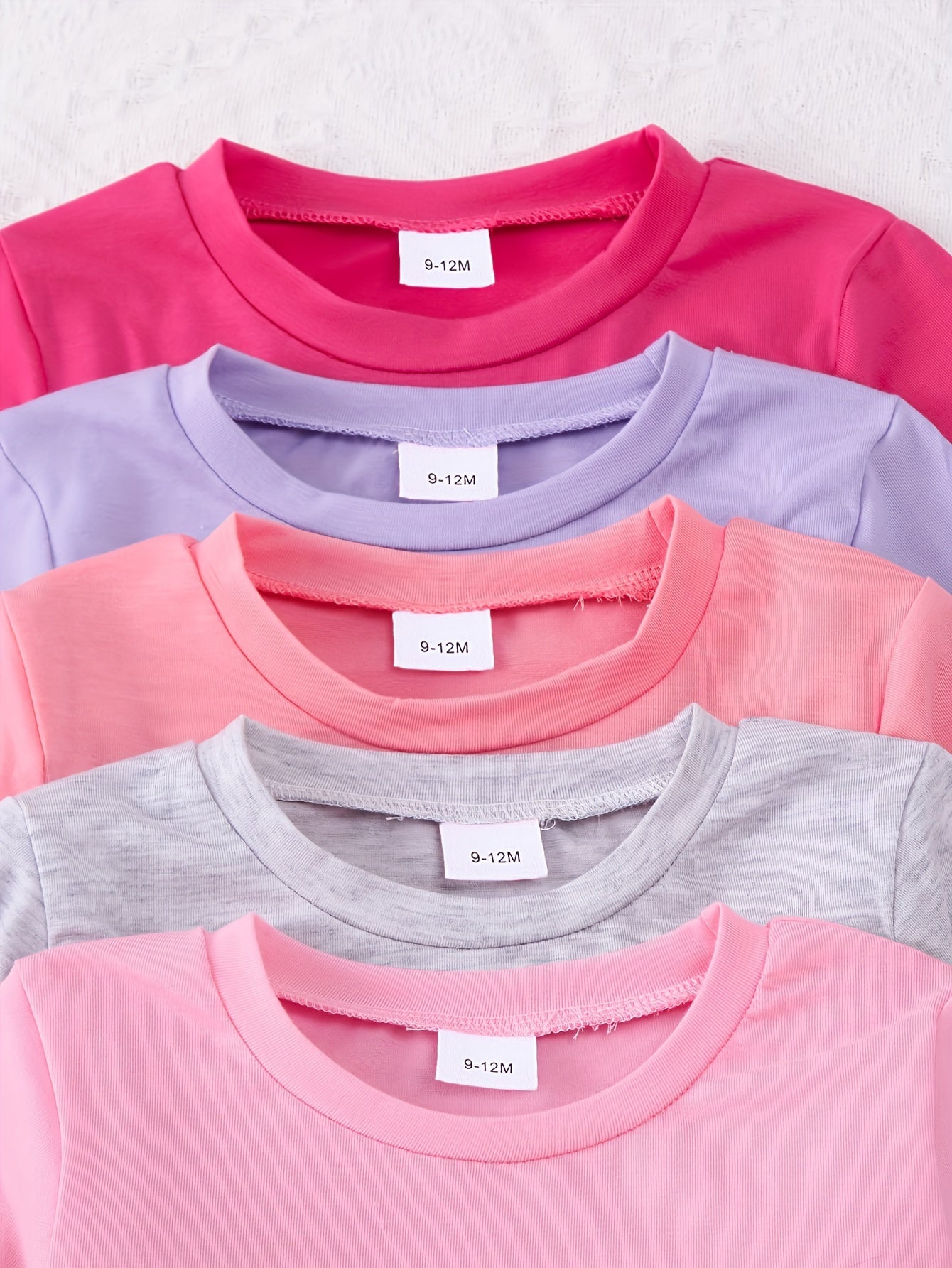 10-Pack Baby Solid Color Long Sleeve Top and Pants Set in Soft Comfortable Knit Fabric