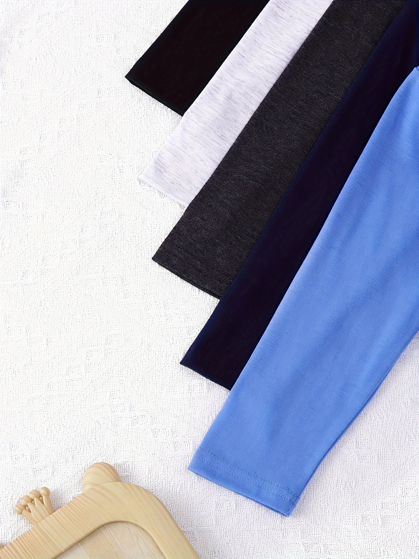 10-Pack Boys' Casual Solid Color Long Sleeve Top and Pants Set – Soft and Comfortable Knit Fabric
